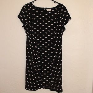 Maison Jules black, white lips fitted dress